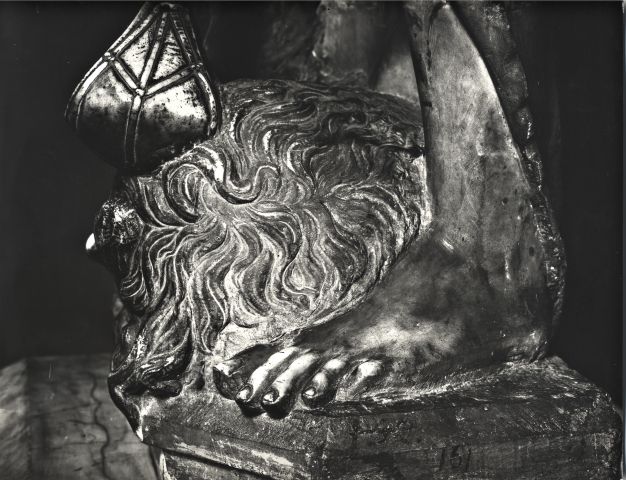 Brogi/ Malenotti, Gino — Firenze, Museo Nazionale. Donatello. David — particolare, retro della testa di Golia
